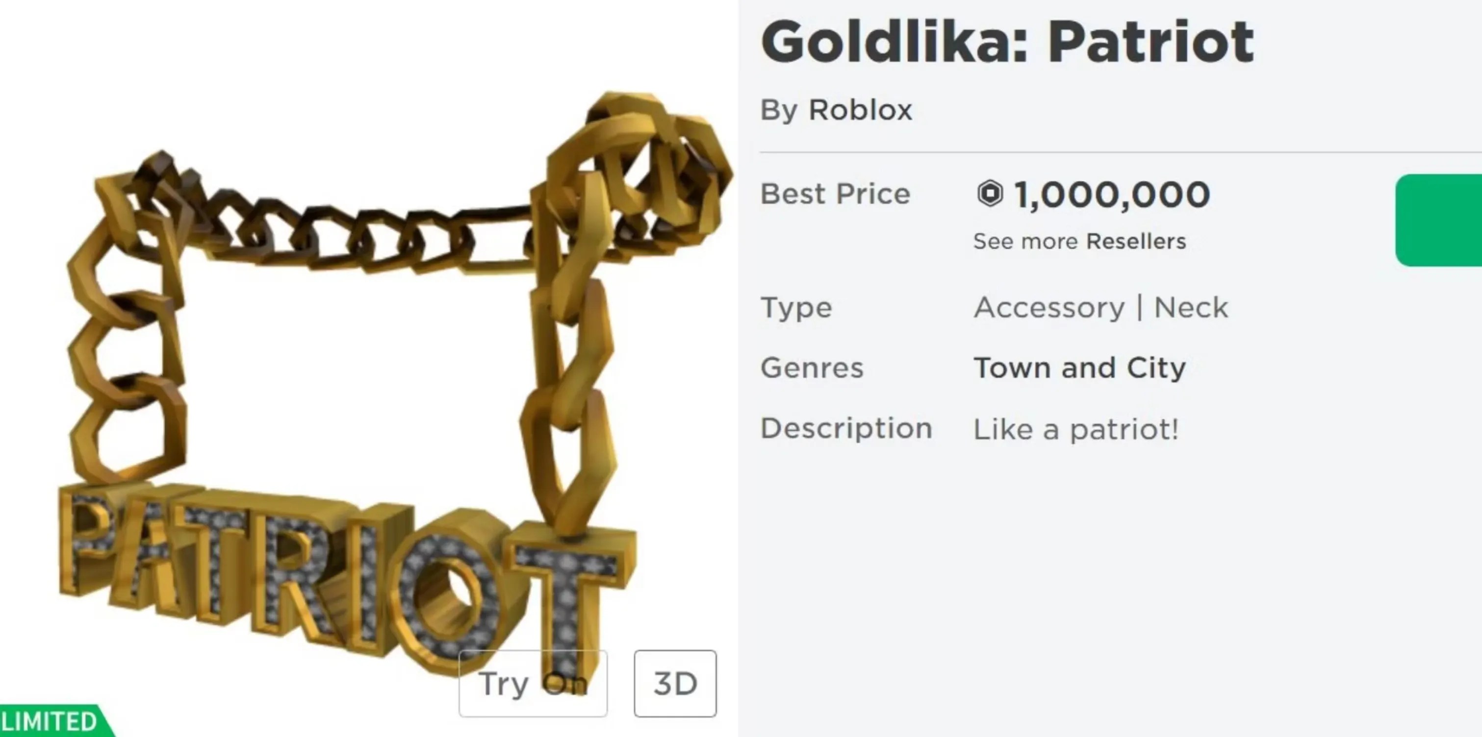The 15 Rarest Roblox Limited Items 1v9 Goldlika Patriot